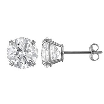 White Lotus 14k Gold 3.5 Carat T.W. Round Lab-Created Moissanite Stud Earrings