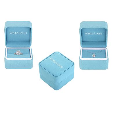 White Lotus 14k Gold 3.5 Carat T.W. Round Lab-Created Moissanite Stud Earrings