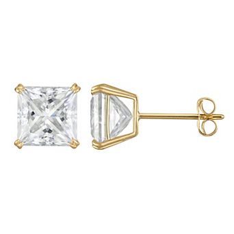 White Lotus 14k Gold 3 Carat T.W. Lab-Created Moissanite Stud Earrings
