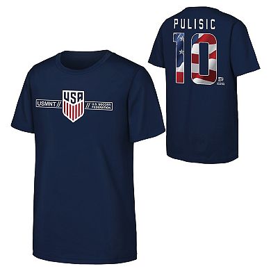 Men's USA Soccer Christian Pulisic Full Flag Name & Number Graphic Tee