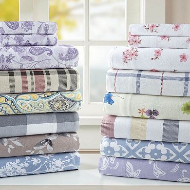 Pointehaven 180 GSM Brushed Cotton Fashion Printed Flannel Sheet Set or Pillowcases