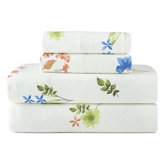 Pointehaven 180 GSM Brushed Cotton Fashion Printed Flannel Sheet Set with Pillowcases