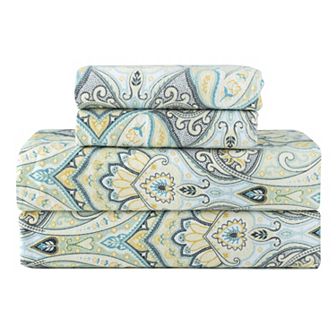 Pointehaven 180 GSM Brushed Cotton Fashion Printed Flannel Sheet Set with Pillowcases