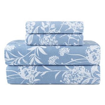 Pointehaven 180 GSM Brushed Cotton Fashion Printed Flannel Sheet Set with Pillowcases