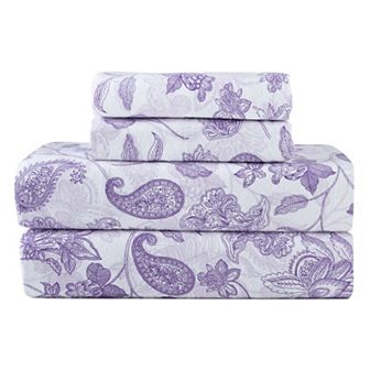 Pointehaven 180 GSM Brushed Cotton Fashion Printed Flannel Sheet Set with Pillowcases