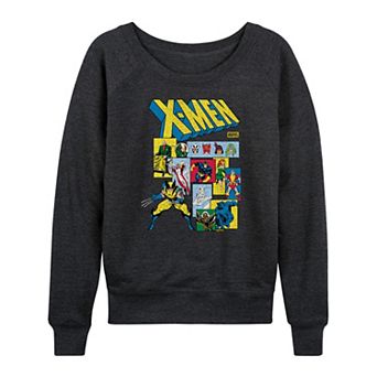 Women's Marvel X-Men Retro Comic Characters French Terry Long Sleeve Tee