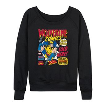 Women's Marvel Wolverine Comics Ad Distressed French Terry Long Sleeve Tee