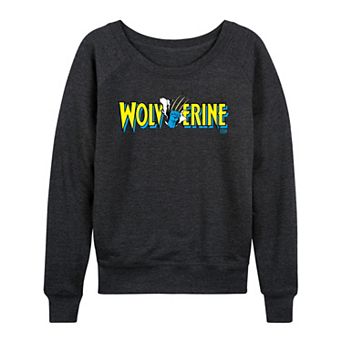 Women's Marvel Wolverine Claw Logo French Terry Long Sleeve Tee