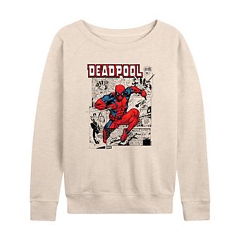 Women's Marvel Deadpool Comic Panels French Terry Long Sleeve Tee