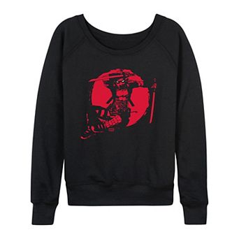Women's Marvel Deadpool Silhouette French Terry Long Sleeve Tee