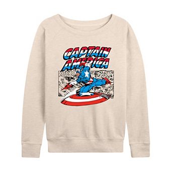 Women's Marvel Captain America Comic Panel French Terry Long Sleeve Tee