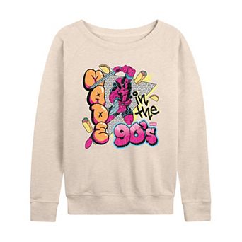 Women's Marvel Deadpool Made In Marvel The 90's French Terry Long Sleeve Tee