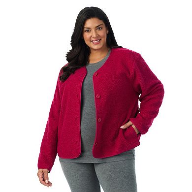 Plus Size Draper James Button-Front Teddy Bed Jacket