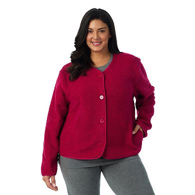Plus Size Draper James Button-Front Teddy Bed Jacket