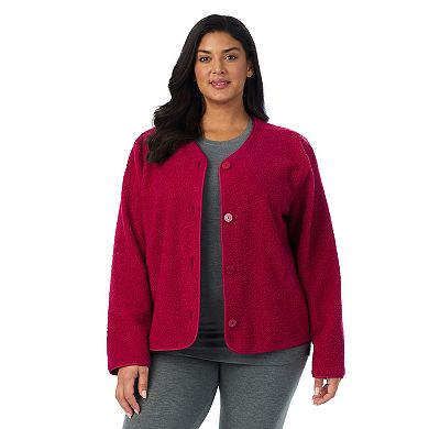 Plus Size Draper James Button-Front Teddy Bed Jacket