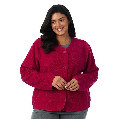 Plus Size Draper James Button-Front Teddy Bed Jacket