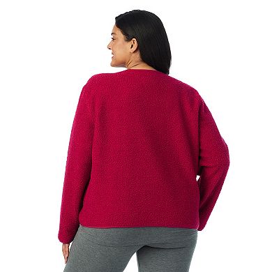 Plus Size Draper James Button-Front Teddy Bed Jacket
