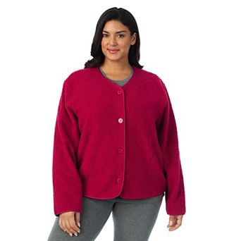Plus Size Draper James Button-Front Teddy Bed Jacket
