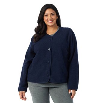 Plus Size Draper James Button-Front Teddy Bed Jacket