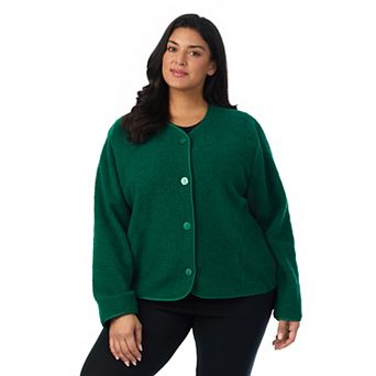 Plus Size Draper James Button-Front Teddy Bed Jacket