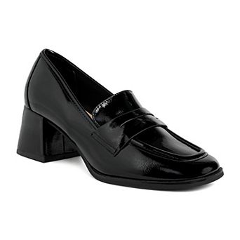 London Rag Umdoni Women's Penny Strap Block Heel Loafers