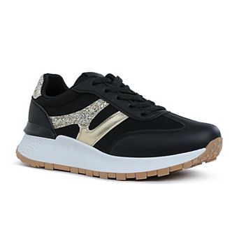 London Rag Tapers Women's Glitter Detail Chunky Sneakers