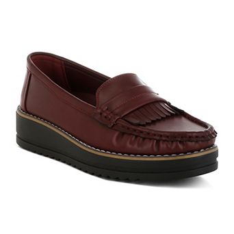 London Rag Croyda Women's Nubuck Fringed Loafers