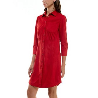 Women's Nicole Miller Suede Shirtdress