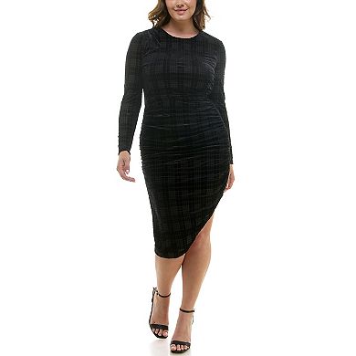Women's Nicole Miller Plaid Burnout Velvet Bodycon Dress