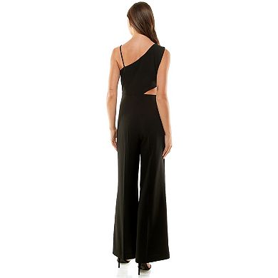 Women's Nicole Miller One Shoulder Crepe Jumpsuit