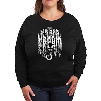 Plus Size Marvel Venom Dripping French Terry Long Sleeve Tee