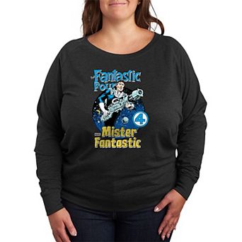 Plus Size Marvel The Fantastic Four Mister Fantastic French Terry Long Sleeve Tee