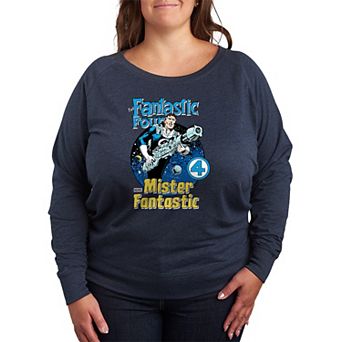 Plus Size Marvel The Fantastic Four Mister Fantastic French Terry Long Sleeve Tee