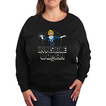 Plus Size Marvel The Fantastic Four Invisible Woman French Terry Long Sleeve Tee