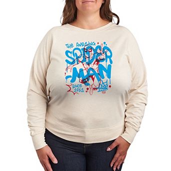 Plus Size Marvel The Amazing Marvel Spider-Man French Terry Long Sleeve Tee