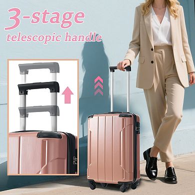 Merax Hardshell Luggage, Lightweight Durable ABS Suitcases with Double Wheels