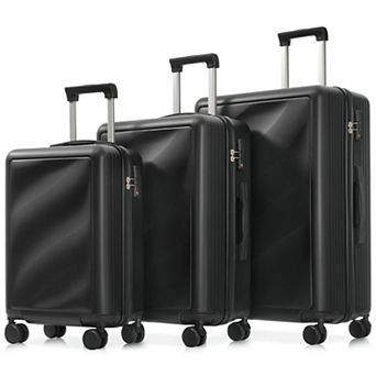 Merax Luggage Set 3 pc Lightweight Durable ABS Suitcases with Spinner Wheels and TSA Lock