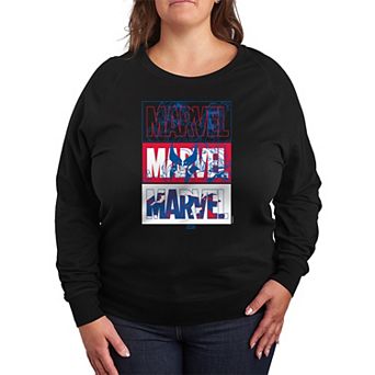 Plus Size Marvel X-Men Character Logos French Terry Long Sleeve Tee