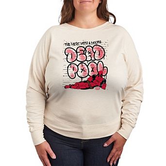 Plus Size Marvel Deadpool The Merc With A Mouth French Terry Long Sleeve Tee