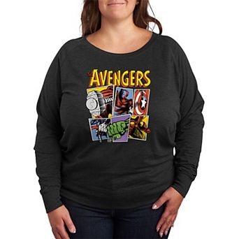Plus Size Marvel The Avengers French Terry Long Sleeve Tee