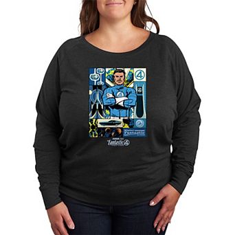 Plus Size Marvel The Fantastic Four: First Steps Mr. Fantastic French Terry Long Sleeve Tee