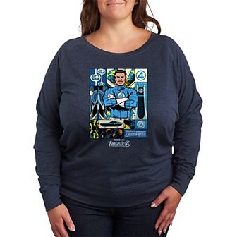 Plus Size Marvel The Fantastic Four: First Steps Mr. Fantastic French Terry Long Sleeve Tee