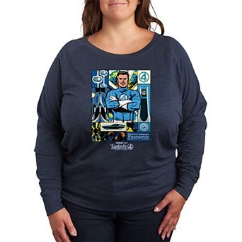 Plus Size Marvel The Fantastic Four: First Steps Mr. Fantastic French Terry Long Sleeve Tee