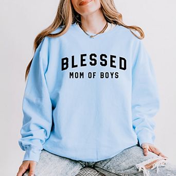 Simply Sage Market Blessed Mom of Boys Lightweight Garment Dyed Sweatshirt
