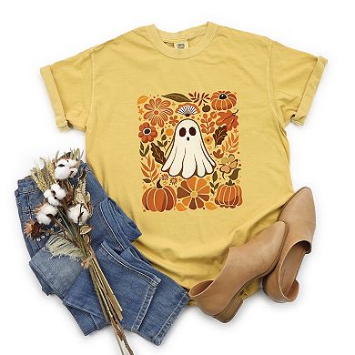 Ghost Floral Collage - Womens Garment Dyed Tee