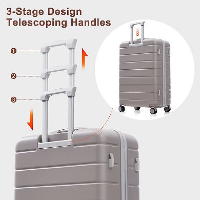 Merax ABS Travel Luggage Set , 3-Piece TSA Lock Suitcase Ensemble with 20,24,28 Inch