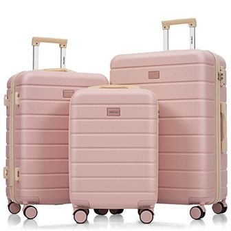 Merax ABS Travel Luggage Set , 3 pc TSA Lock Suitcase Ensemble with 20,24,28 Inch