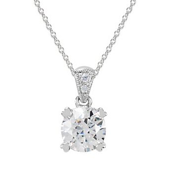 SIRI USA by TJM Sterling Silver Cubic Zirconia Pendant Necklace with 16-inch Chain