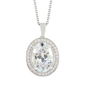 SIRI USA by TJM Sterling Silver Cubic Zirconia Pendant Necklace with 16-inch Chain