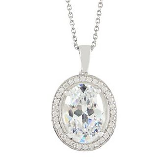SIRI USA by TJM Sterling Silver Cubic Zirconia Pendant Necklace with 16-inch Chain